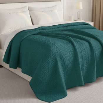 Narzuta 220x240 welurowa morska tłoczona gruba NP05